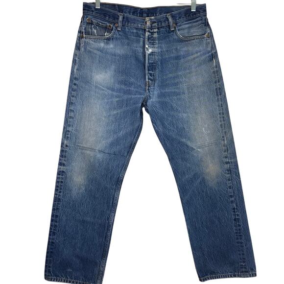 Men's Levi's 501 Original Fit Denim Jeans, Size 38 X 33, EUC - Picture 1 of 5
